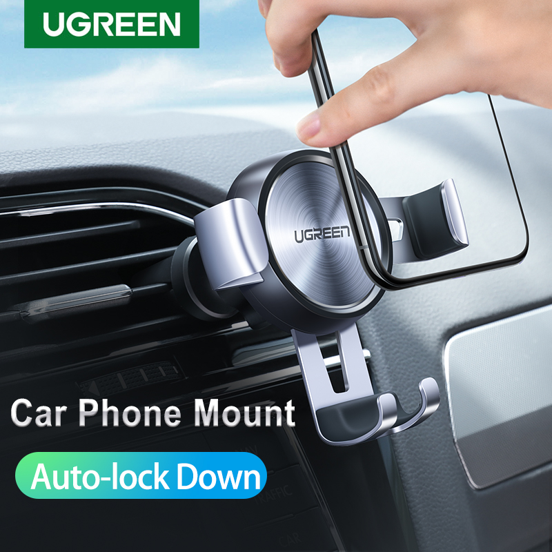 UGREEN Car Vent Phone Mount Gravity Phone Holder Hands-Free Car Air Vent Mount Auto Lock for iPhone 15 14 13 12 11 Pro Max Galaxy S22 S9 S10