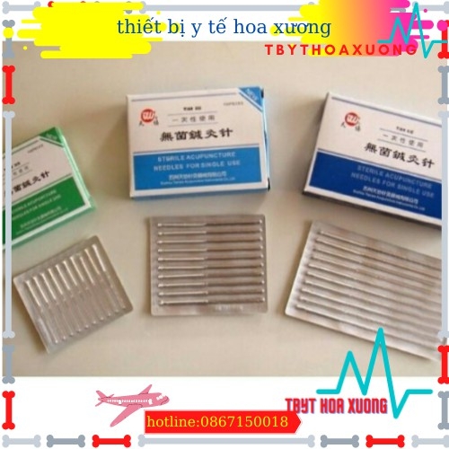 Kim châm cứu hải nam các số tiệt trùng đóng vỉ hộp 100 kim - kim châm cứu hải nam