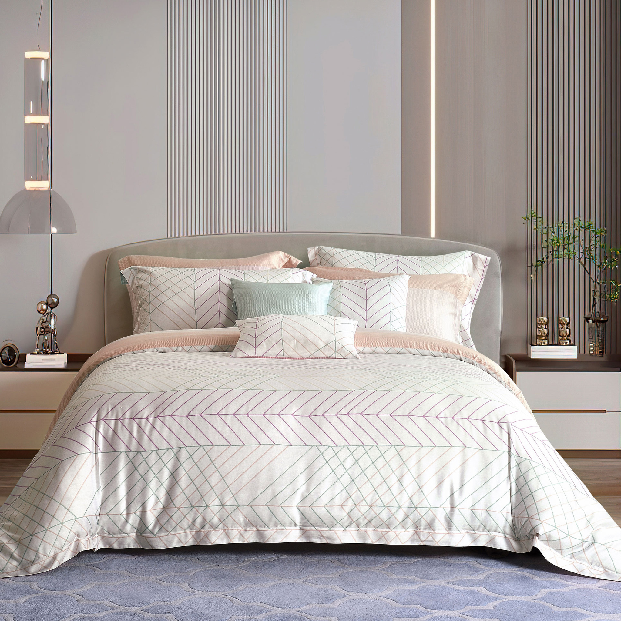 Bộ Ga kèm Vỏ Chăn Akemi Tencel Virtuous v2, gồm 6 món (Super King / King / Queen)