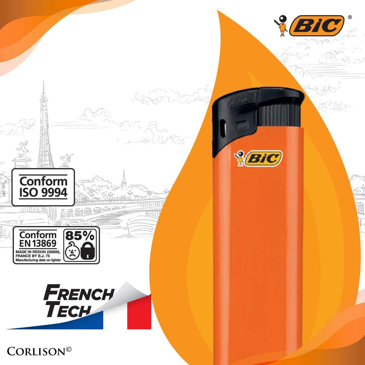 Bật lửa Điện Bic, Bic Điện Tử BIC XP2 Electronic Lighter/ Giá bán combo 06 chiếc