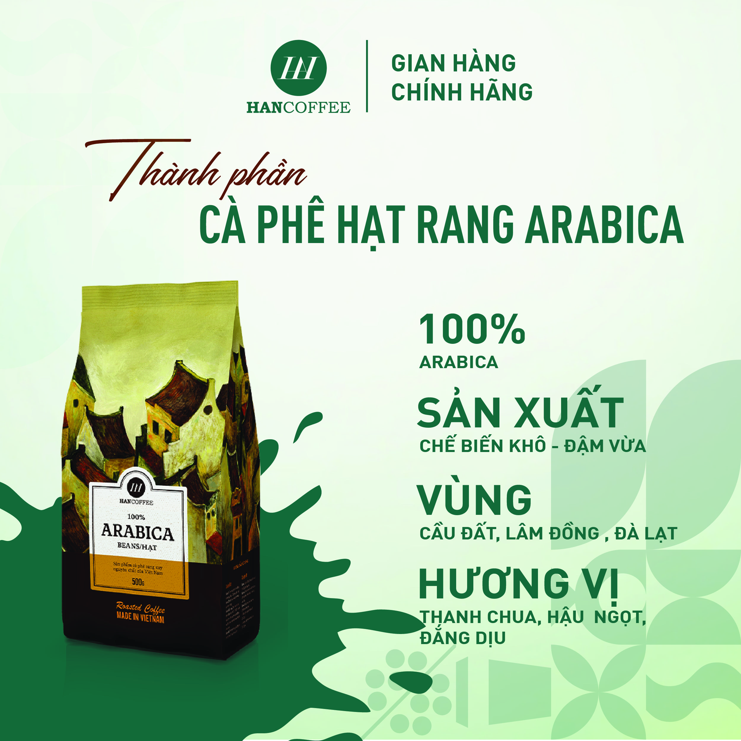 [250g/500g] Cà phê pha phin/pha máy 100%ARABICA hợp pha Cold Brew. Cà Phê nguyên chất HANCOFFEE