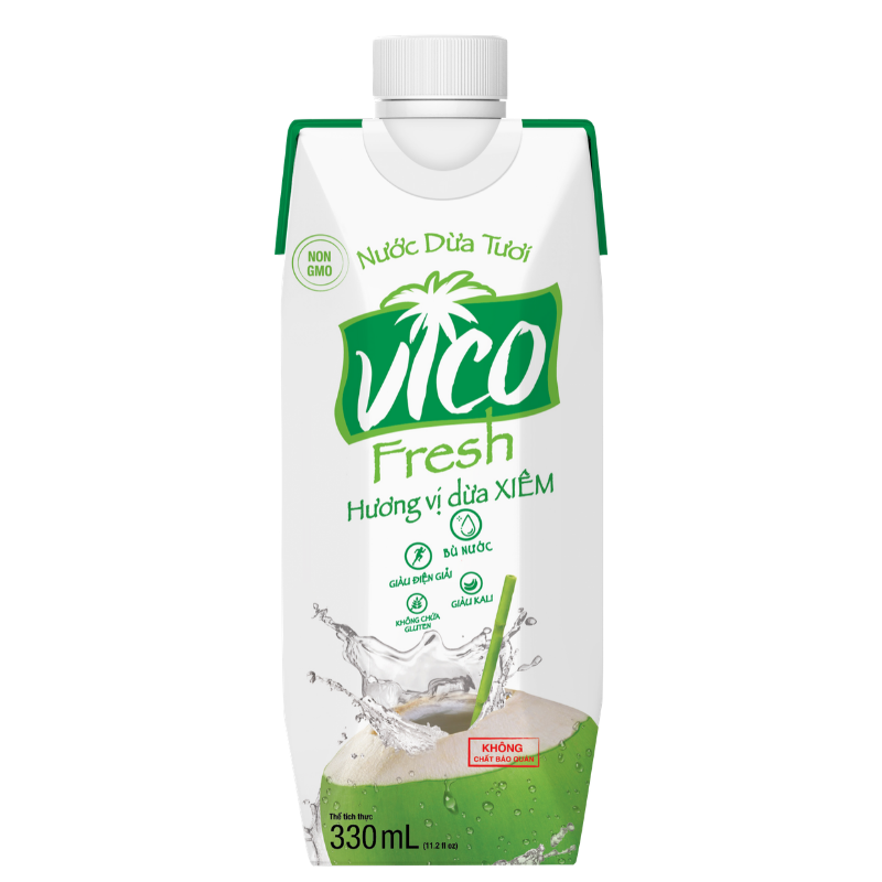 Combo 6 hộp 330 ml dừa Xiêm Vico Fresh