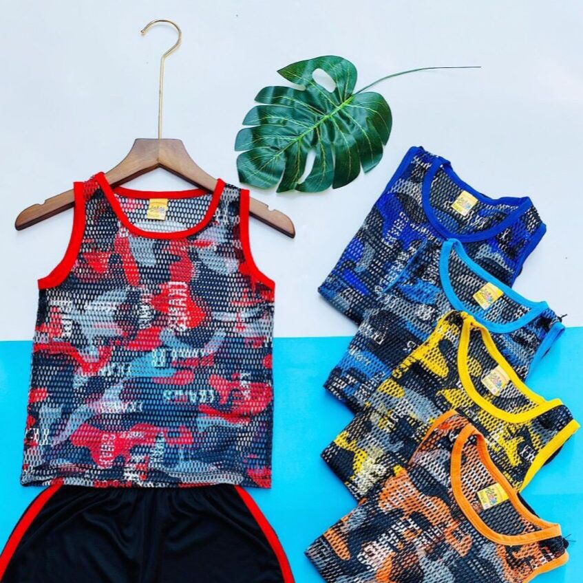 Combo 3 Clothing Sets (Blb01) Super Cool Summer Mesh Three-Hole Set for Boys