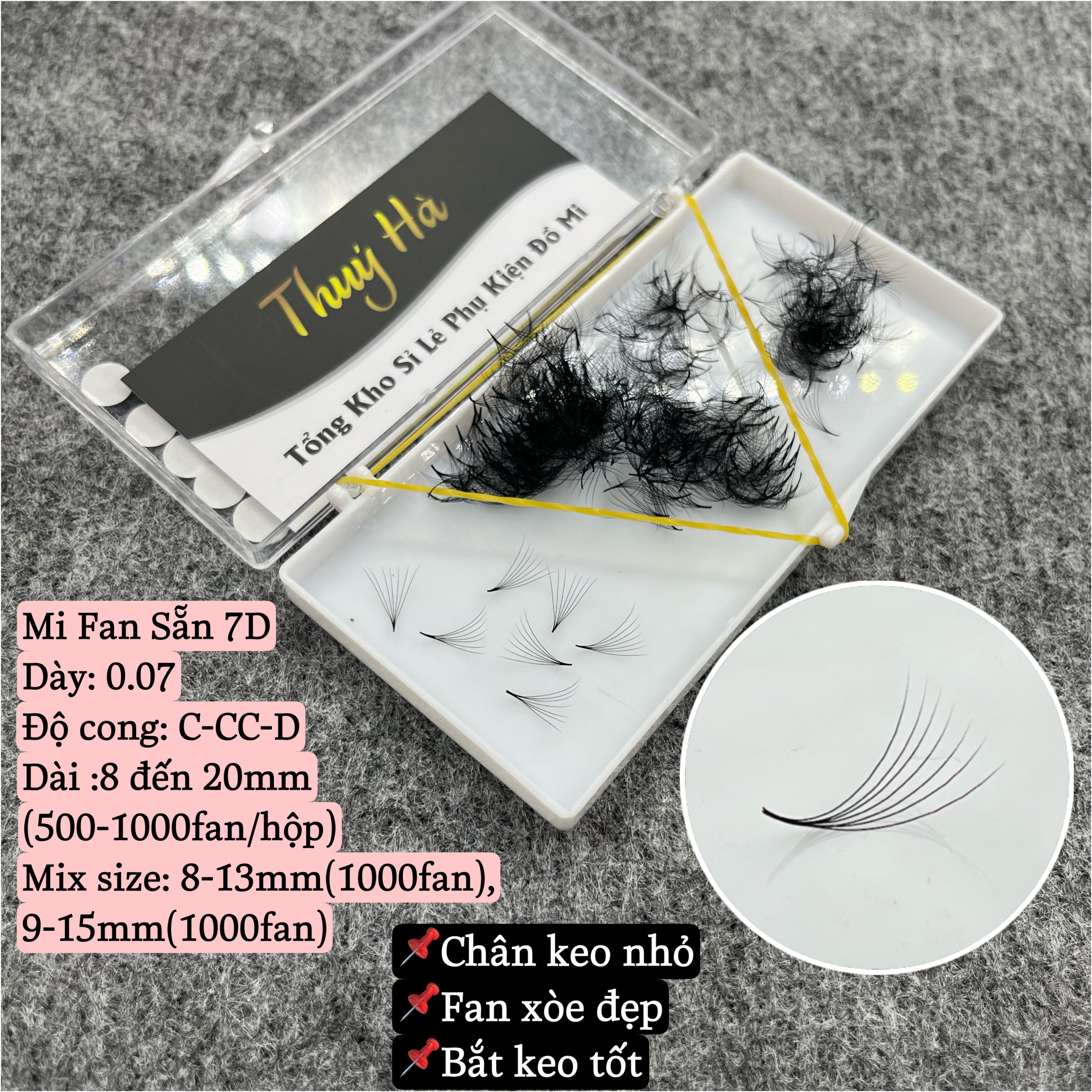 Mi fan sẵn 7d độ dày 0.07 độ cong c-cc - d hộp 500fan - mi fan xuất khẩu_mi volume_thúy hà