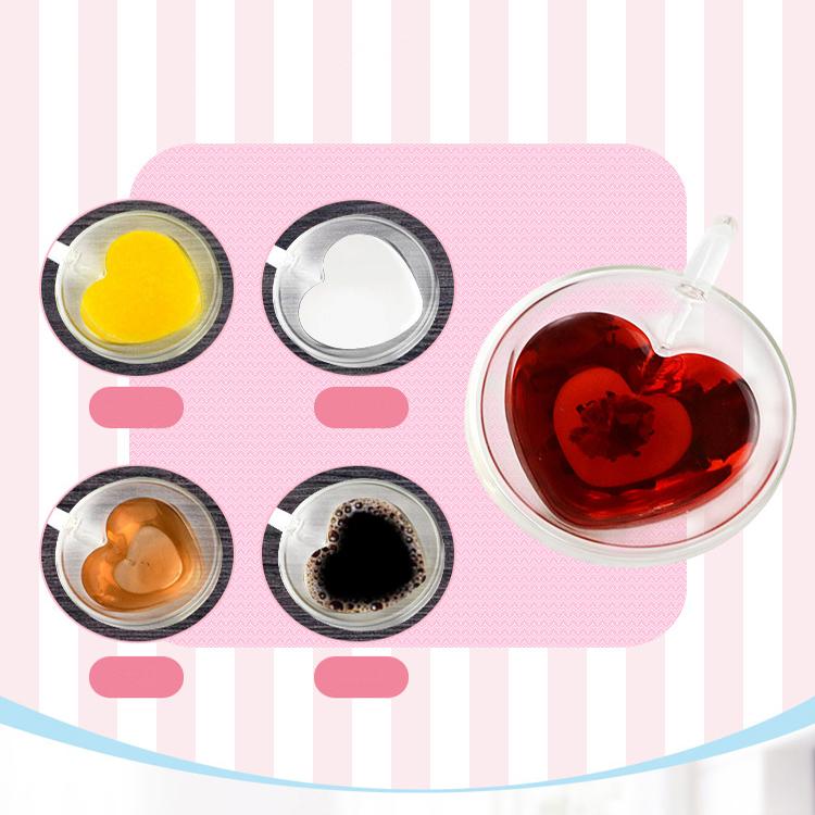 Ly thủy tinh trái tim chịu nhiệt 2 lớp bên