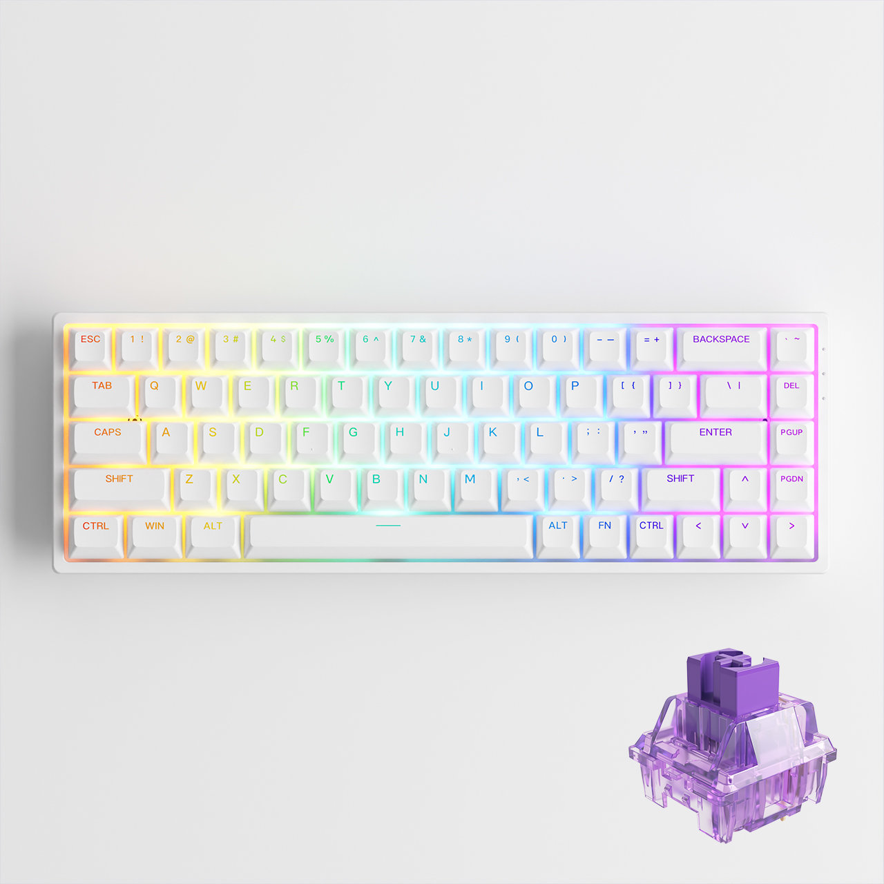 Bàn phím cơ AKKO 3068 v2 RGB – Black/White