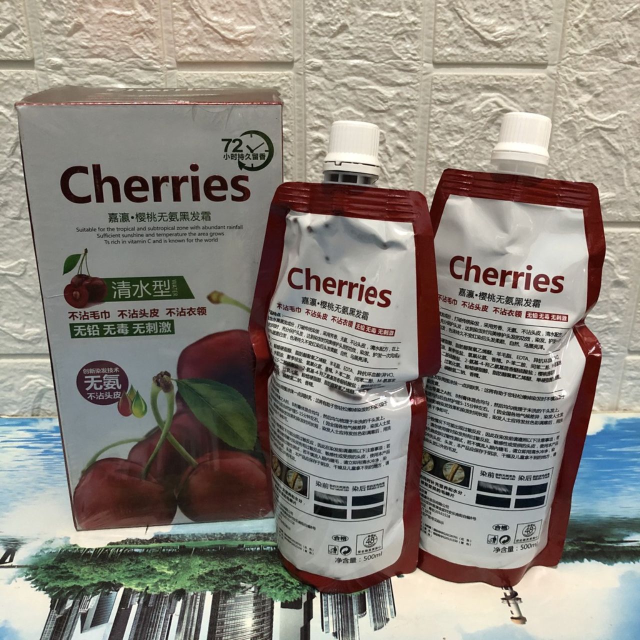 Thuốc nhuộm tóc đen Cherries chuyên gia phủ tóc bạc, phủ tóc trắng