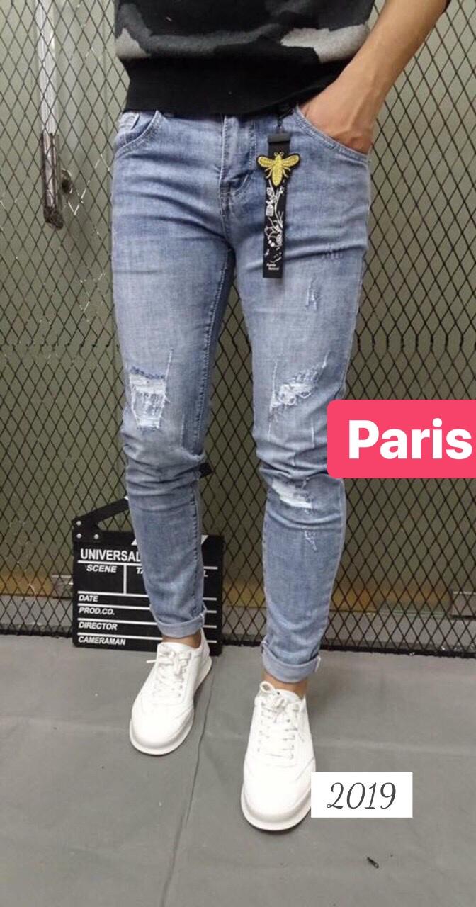 QUẦN JEAN NAM CHẤT BÒ XANH RÁCH WASH SIÊU HOT MẪU MỚI PR-2019 CAO CẤP - PARIS FASHION