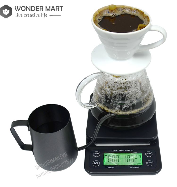 [HCM]Cân cà phê điện tử đếm giờ chuyên DripV60 Pour Over Coffee