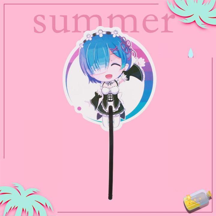 (Nhựa cán 20) Quạt Re:Zero Rem Bắt đầu lại ở thế giới khác cầm tay in hình anime chibi