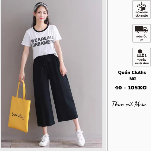 [HCM]Quần ống rộng clottes lưng thun co giãn