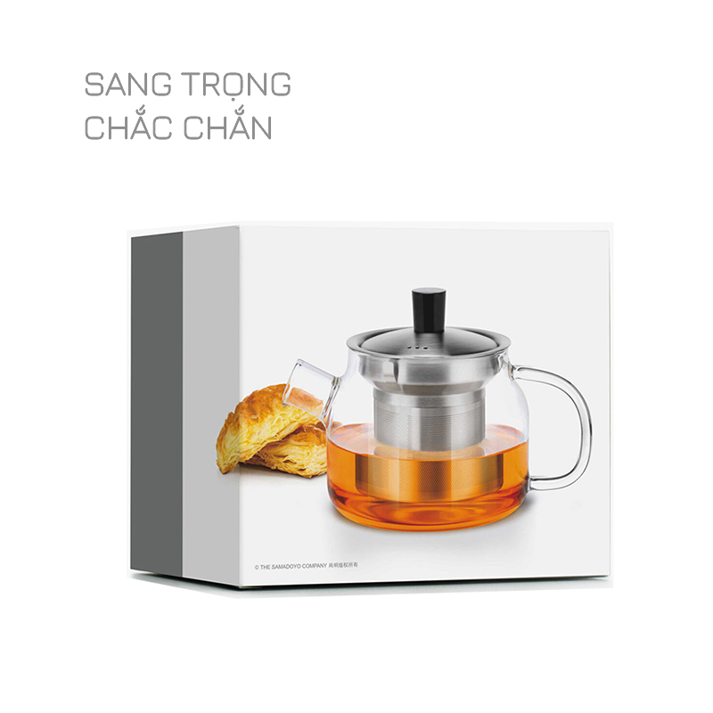 Bình lọc trà thủy tinh Samadoyo S048B 470mL (Vàng)