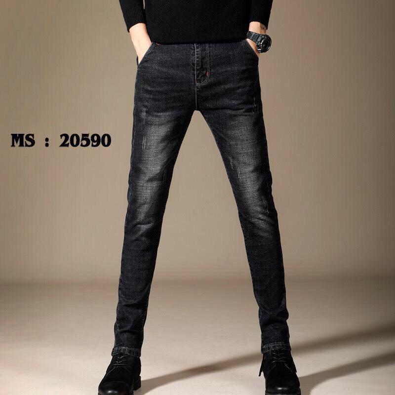 [HCM]QUẦN JEAN NAM ĐEN TRƠN MÀU MUỐI TIÊU TRẺ TRUNG MT20591 VIOLET_FASHION