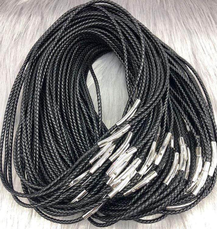 Dây Da Đeo Cổ Khóa Vàng 3 Li
