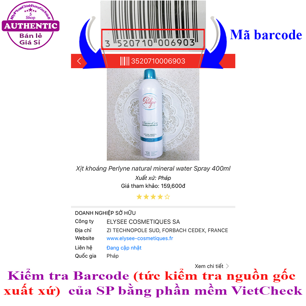 Xịt Khoáng PERLYNE Natural Mineral Water Spray PHÁP