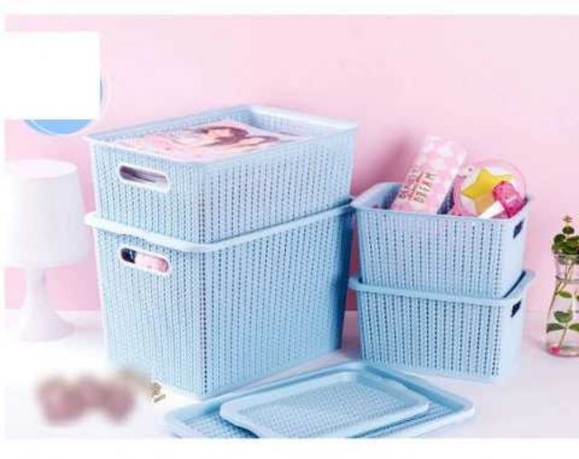 Rổ Đựng Đồ Có Nắp Kiểu Hàn Quốc