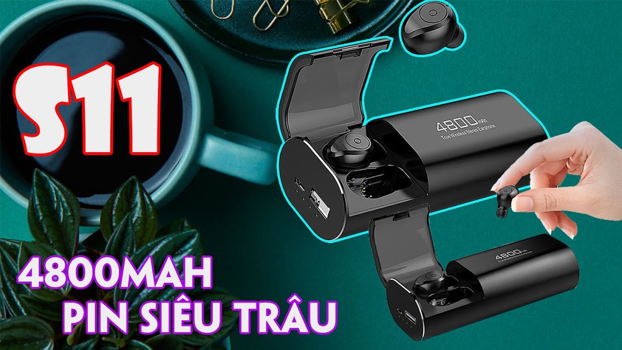 Tai Nghe Bluetooth, Tai Nghe Không Dây, Tai Nghe Tws F9 S 11, Tai Nghe Bluetooth 5.0 Kén Sạc 4800 Mah Kiêm Sạc Dự Phòng, Tai Nghe Chống Nước Ipx7, Âm Thanh HD, tương thích với mọi điện thoại