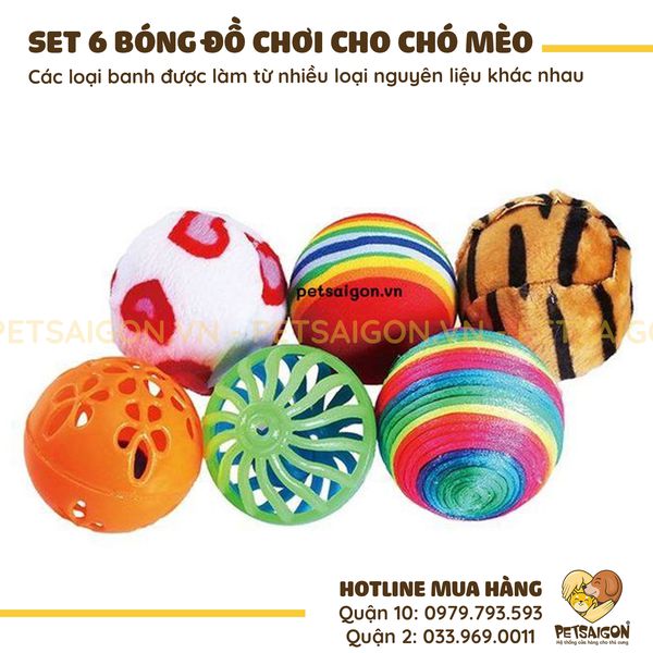 SET BÓNG ĐỒ CHƠI DÀNH CHO CHÓ MÈO