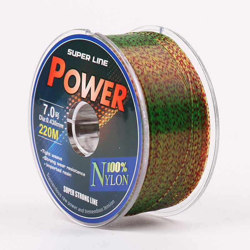 Cước câu cá 3D tàng hình 220m dây câu cá 100% Nylon Super power cao cấp
