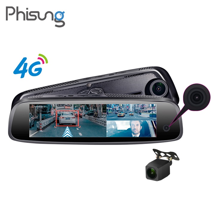 [Trả góp 0%] Camera hành trình ô tô xe hơi cao cấp Phisung E09-3 tích hợp 3 camera 4G Android Wifi - Bảo hành 12 tháng