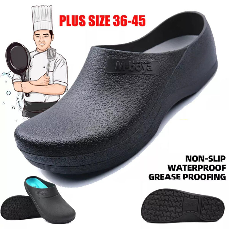 Ready Stock Safety Kitchen Slip-on Clogs Professional Slip Resistant Clogs - Chef Clogs, Restaurant Work Shoe, Nurse Shoe, Garden Work Shoe for Men and Women Unisex