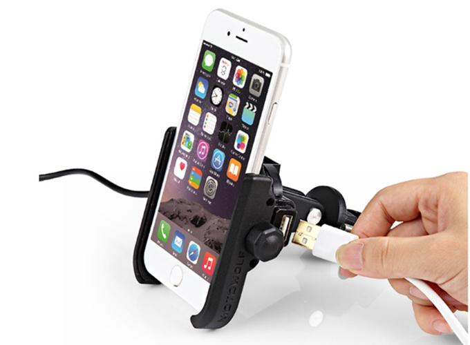 GIÁ ĐỠ ĐIỆN THOAI CNC không gỉ, GẮN GHI ĐÔNG XE MÁY MOTOWOLF có rack sạc