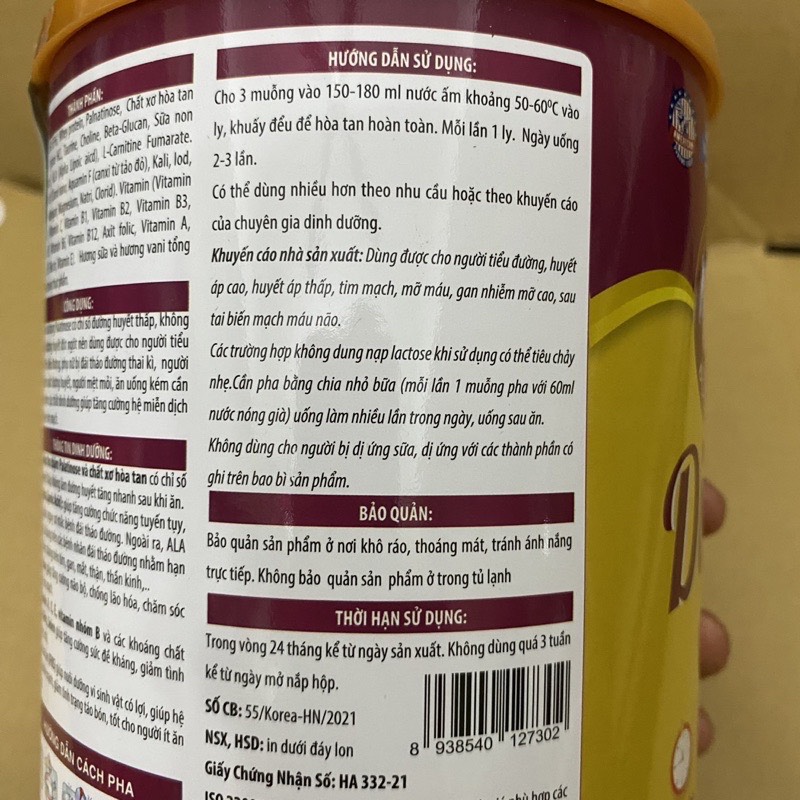 MUA 3 Hộp 900g Sữa tiểu đường DIABETS CARE GOLD TANG 1 HOP SEETO dinh