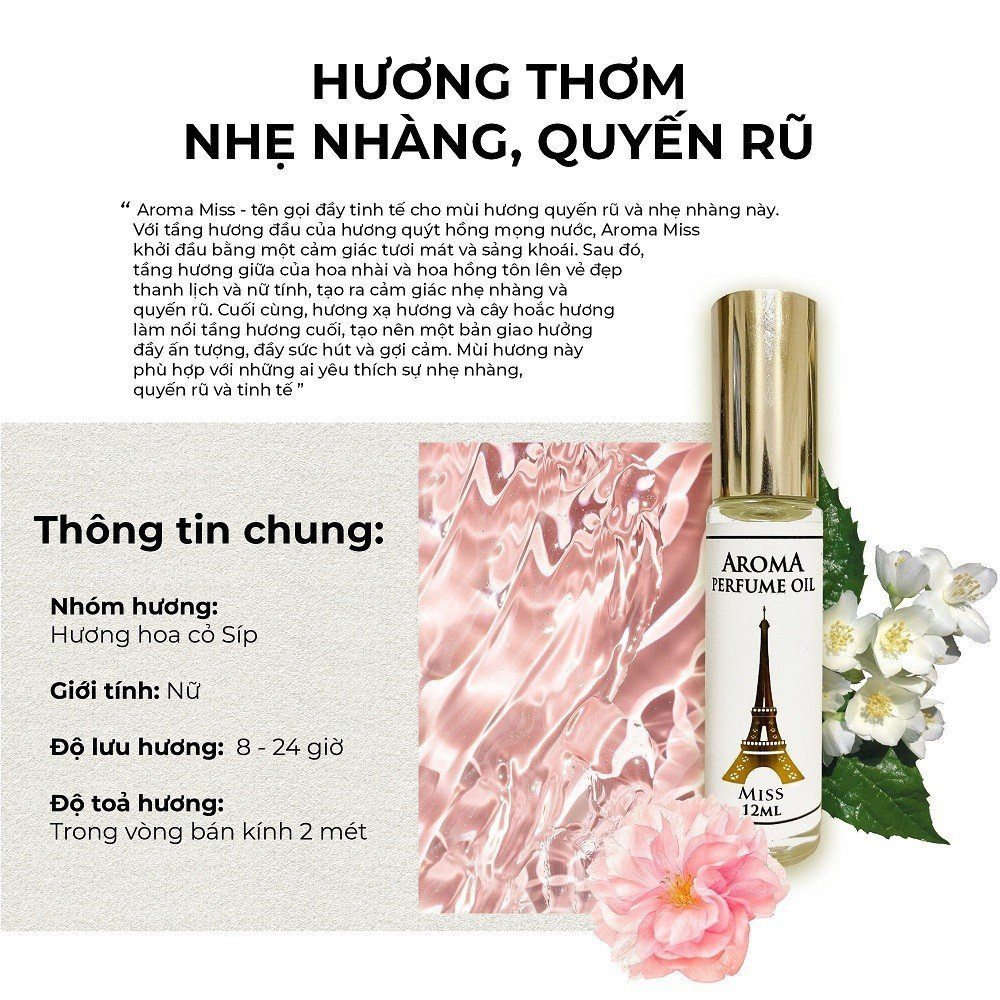 Nước Hoa Pháp Aroma Miss Nữ Tính Cao Cấp