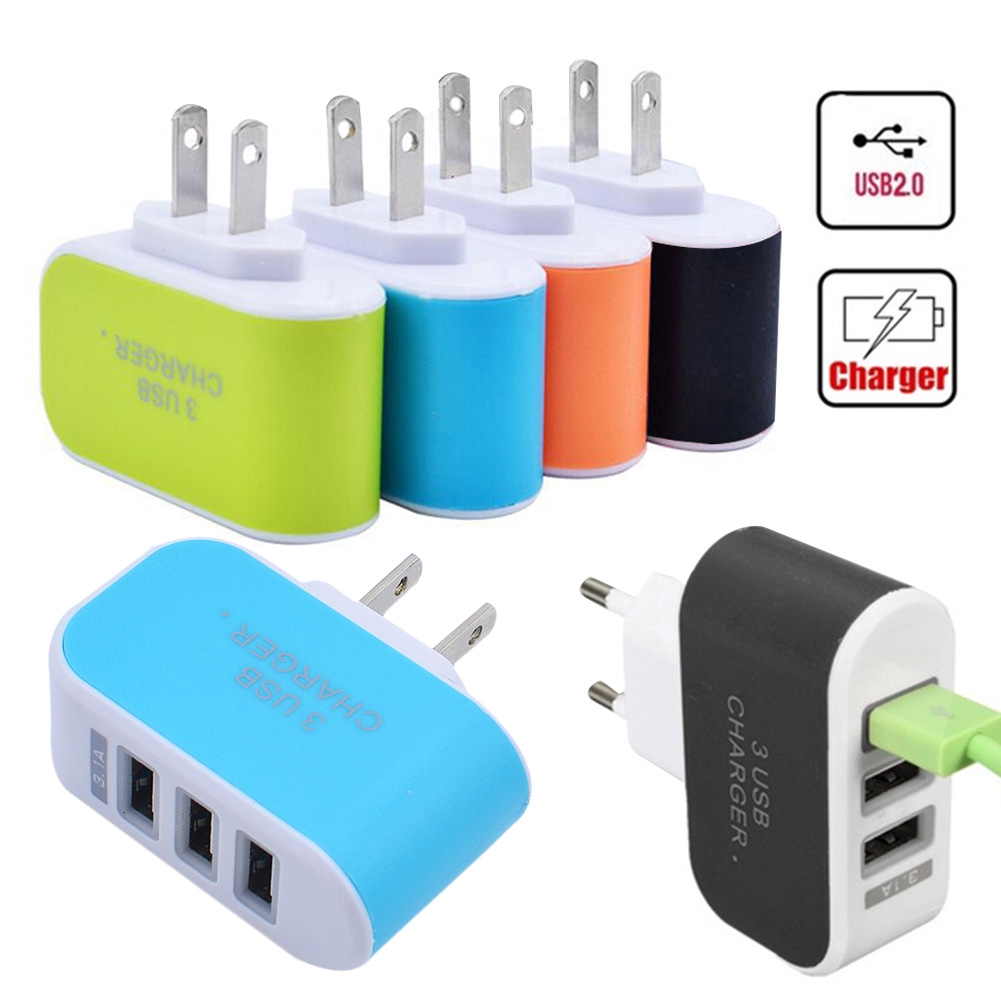 Củ sạc nhanh 3.1A với 3 cổng USB cho iPhone / Samsung