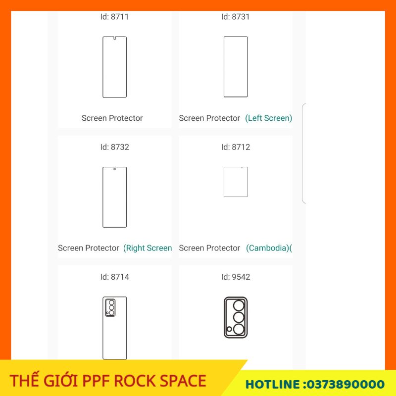 Dán màn hình PPF Samsung Galaxy Z Fold 2 5G ( Có Mặt trước, Mặt Sau, Full bộ theo lựa chọn) Rock Space