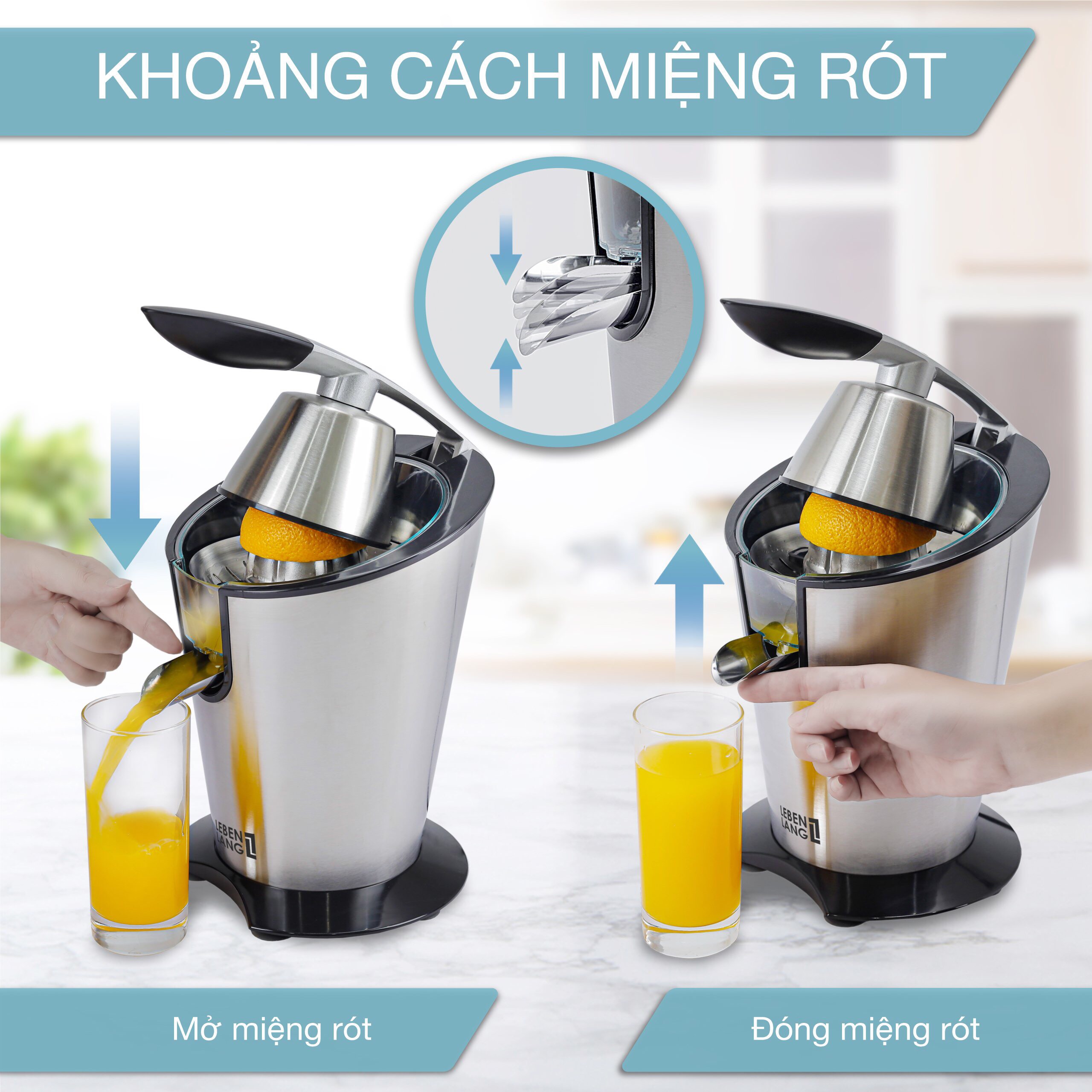 Máy vắt cam LEBEN LANG 400mL 600W- LBC388