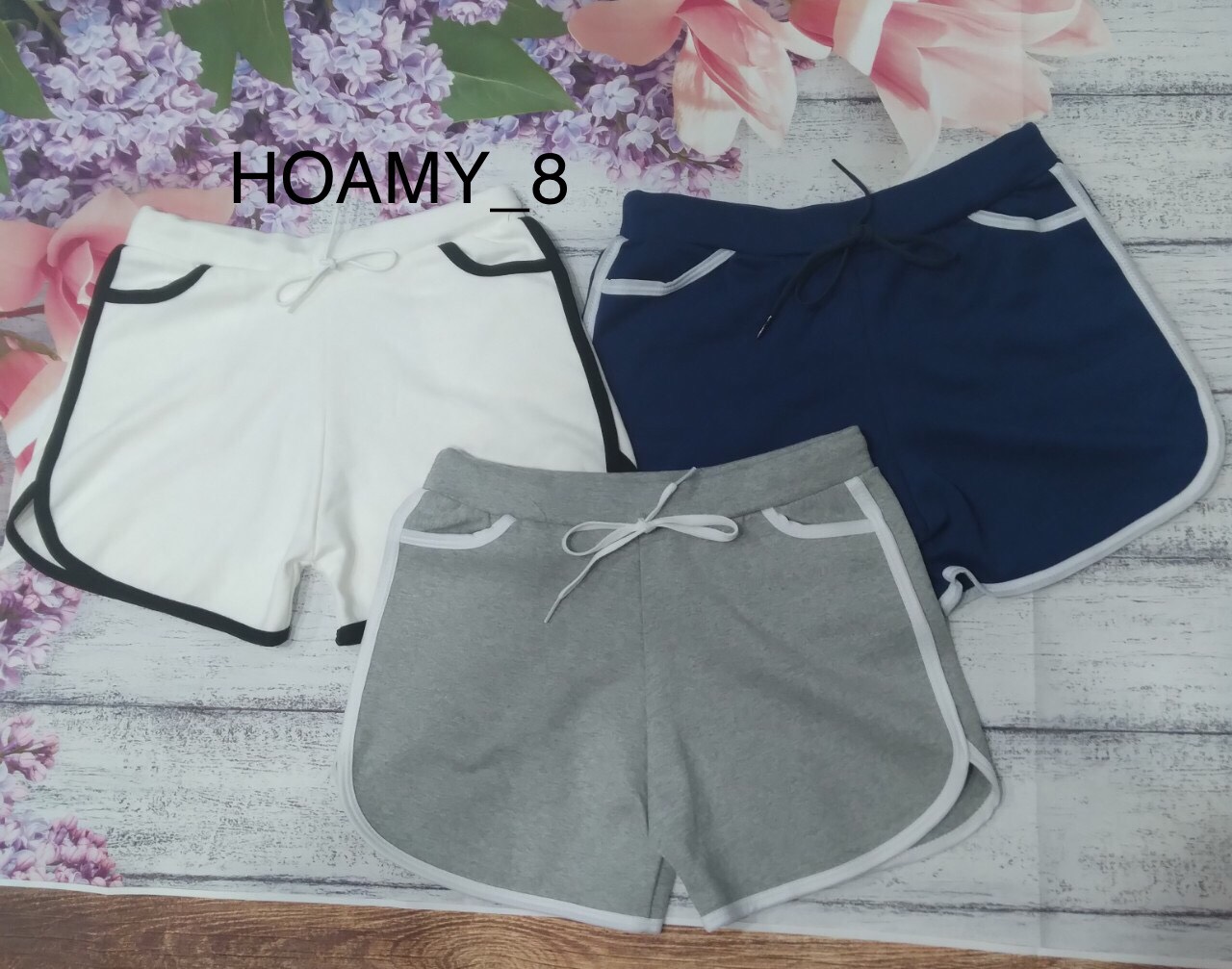 Quần short thun nữ, Quần đùi thun cotton mềm má, Quần short đùi chạy viền