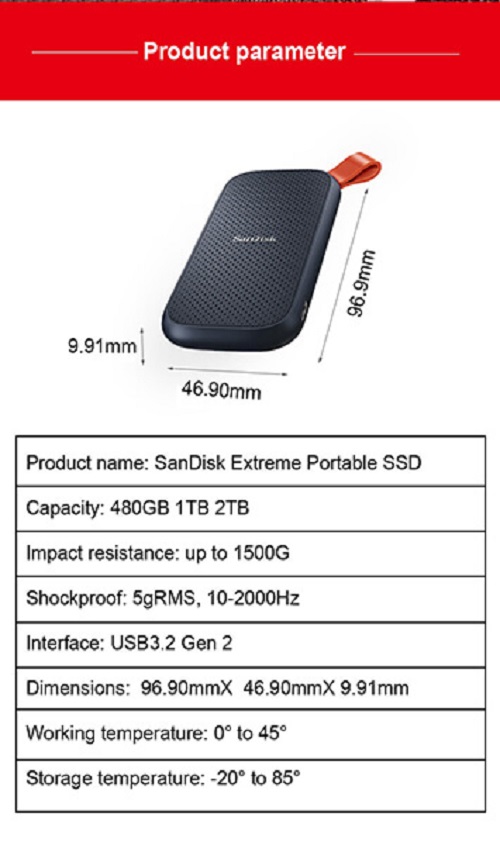 Ổ cứng di động SSD Portable Sandisk E30 1TB