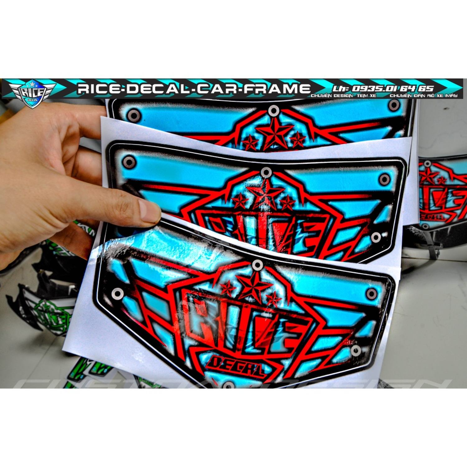Tem Dán Hộp Đầu Sirius Sihello Đen Logo Rice decal ( Nhiều màu)
