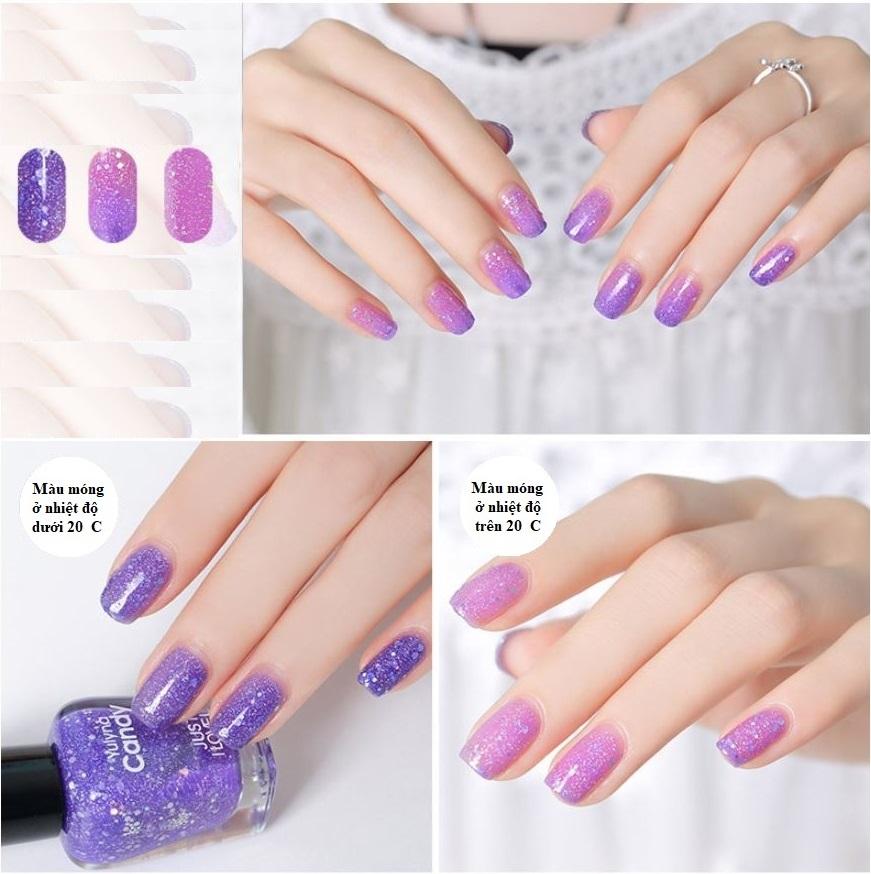 Sơn móng tay biến đổi màu, màu Tím Hồng