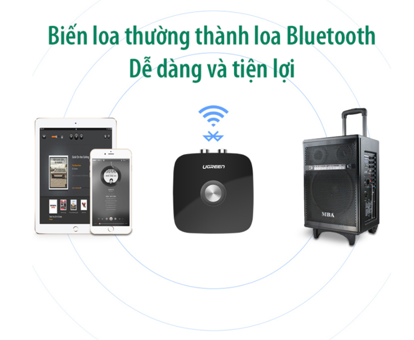 THIẾT BỊ NHẬN BLUETOOTH 5.0 CHO LOA VÀ AMPLI UGREEN 30445