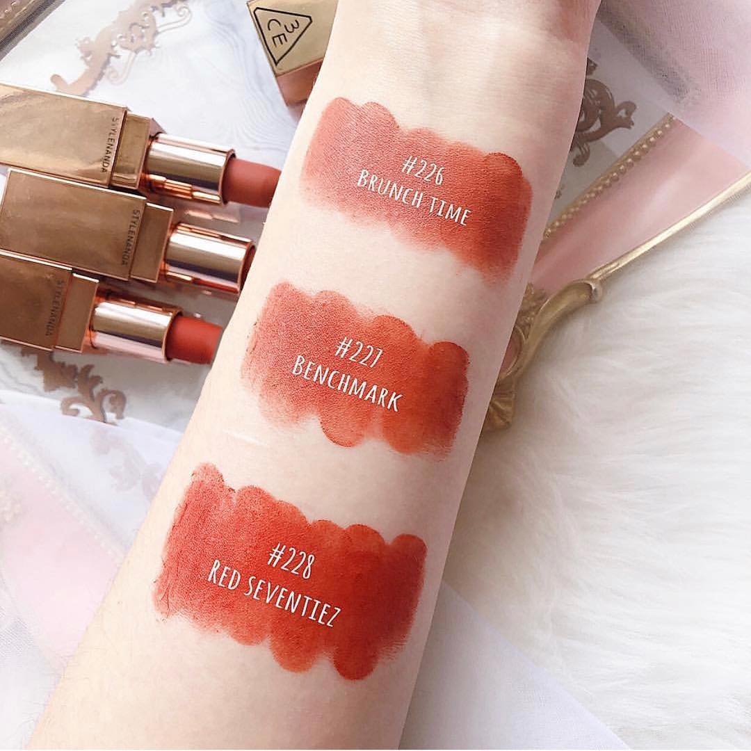 Son 3CE Matte Lip Color Màu 227 Benchmark : Cam Đất