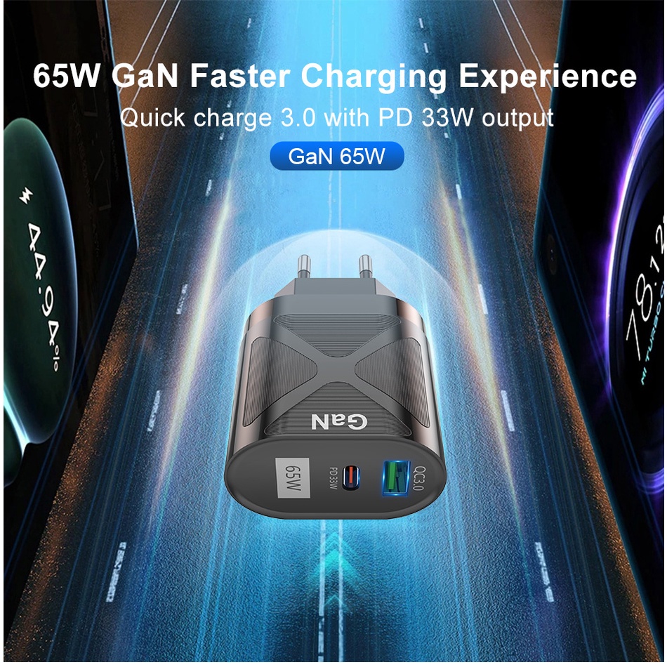 Củ Sạc Nhanh 33W GaN GaN Nitride PD 33W+QC3.0