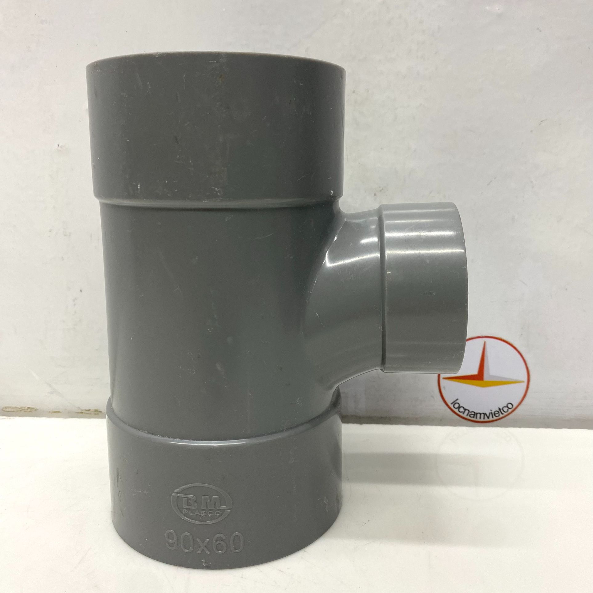 Tê cong 90 giảm 60 nhựa PVC Bình Minh _ TC90x60