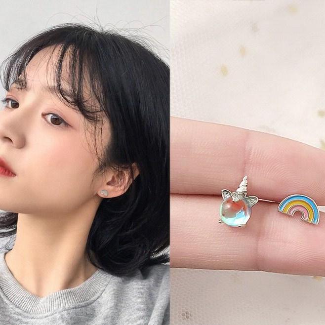 [HCM]Bông tai bạc kỳ lân phong cách mới phong cách ulzzang HOT TREND 2019