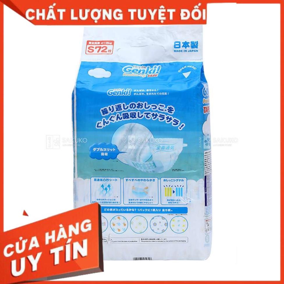 [ Sale giá sốc ] GENKI- Bỉm dán S 72 miếng