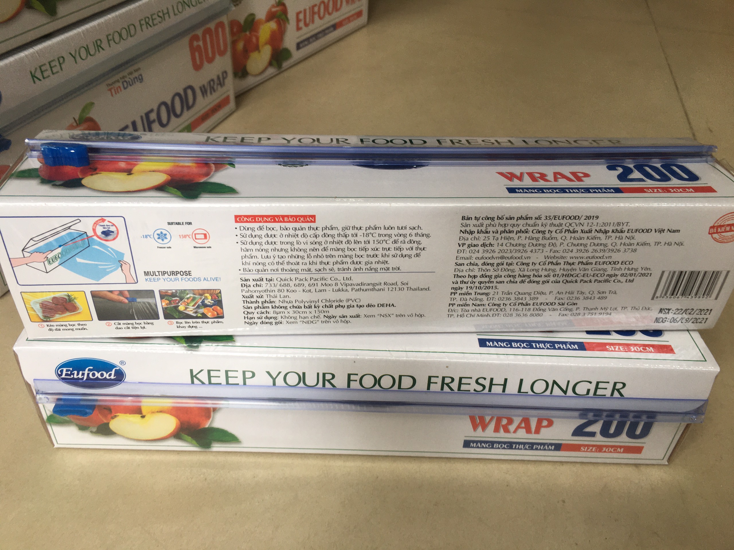 Màng Bọc Thực Phẩm EUFOOD Wrap 200 - Size 30cm x 150m