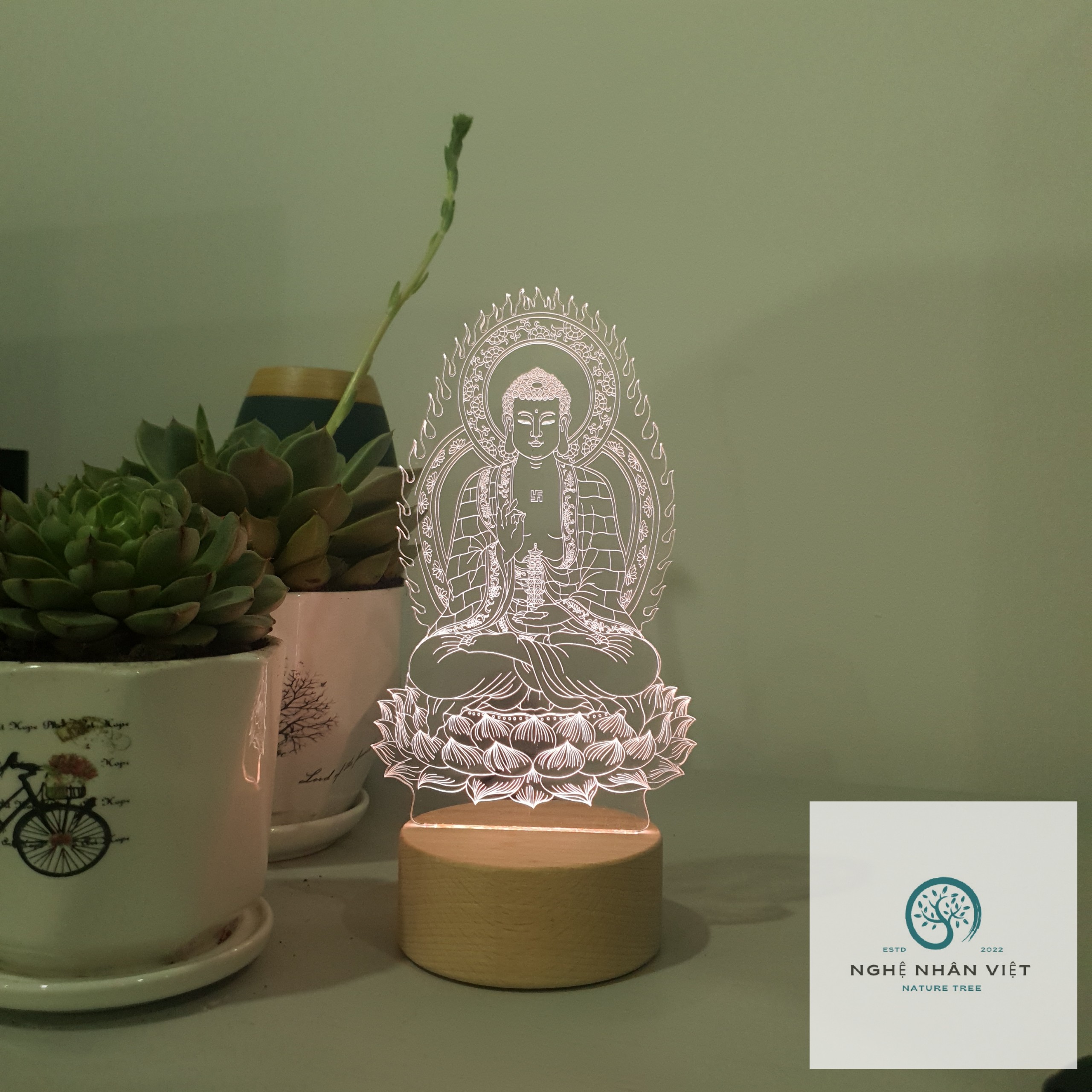 Đèn 3D Dược Sư Lưu Ly Quang Vương Phật