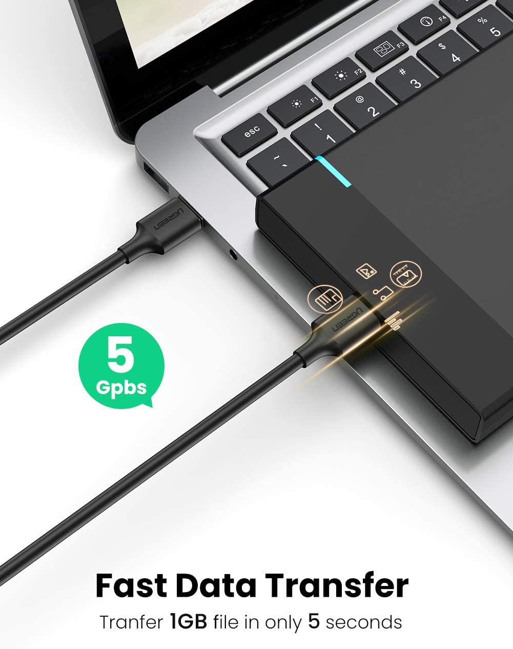 Cáp USB 3.0 hai đầu đực dài 1m Ugreen 10370