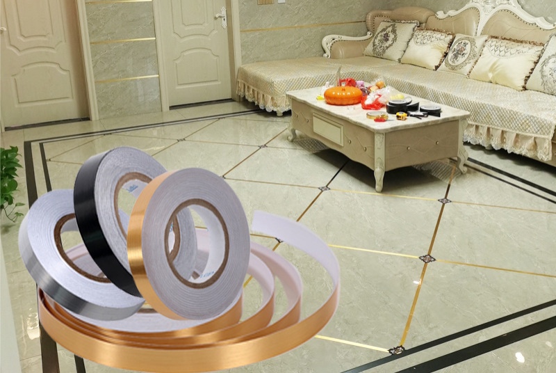 Cuộn 50m dài chỉ dán viền tường vàng bóng bạc bóng