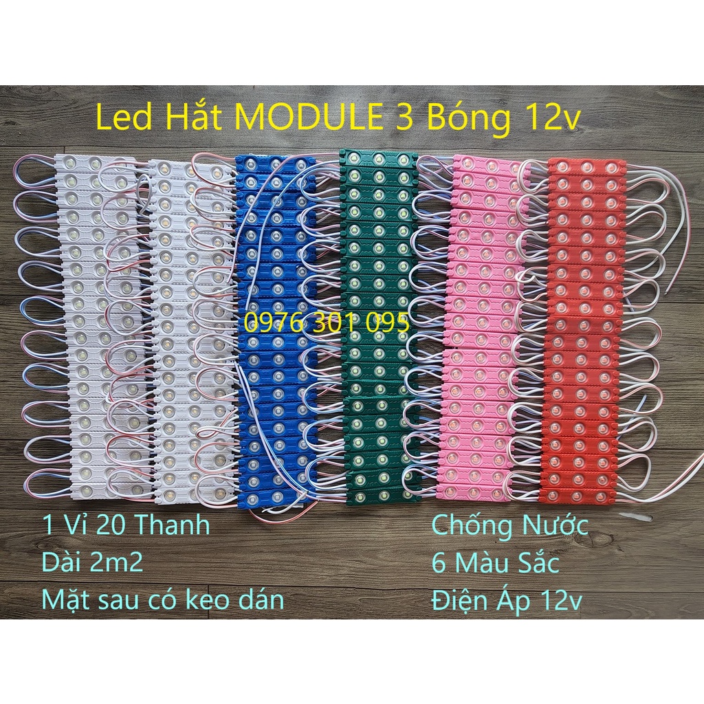 [MODULE] Led Hắt 3 Bóng 2835 Chống Nước (Vỉ 20 thanh)