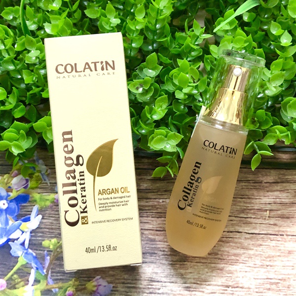 Dầu dưỡng tóc Argan Oil COLATIN phục hồi tóc hư tổn nặng, dưỡng tóc mềm mượt 40ml