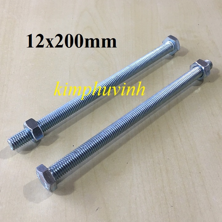 5 bộ - m12x200mm bulong 12 li - ốc bulon 12 li