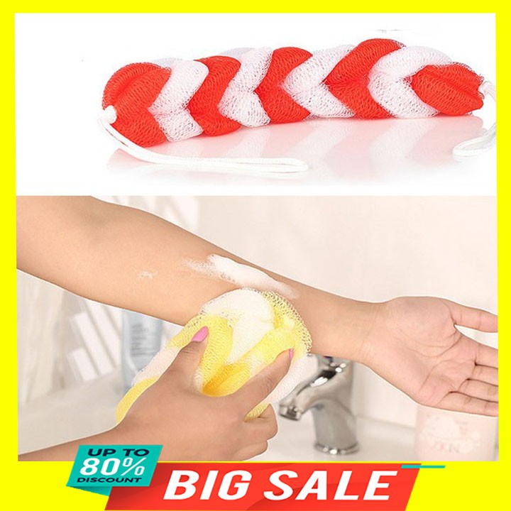 Bông tắm lưới tạo bọt 7 mắt (giao màu ngẫu nhiên, loại dài)