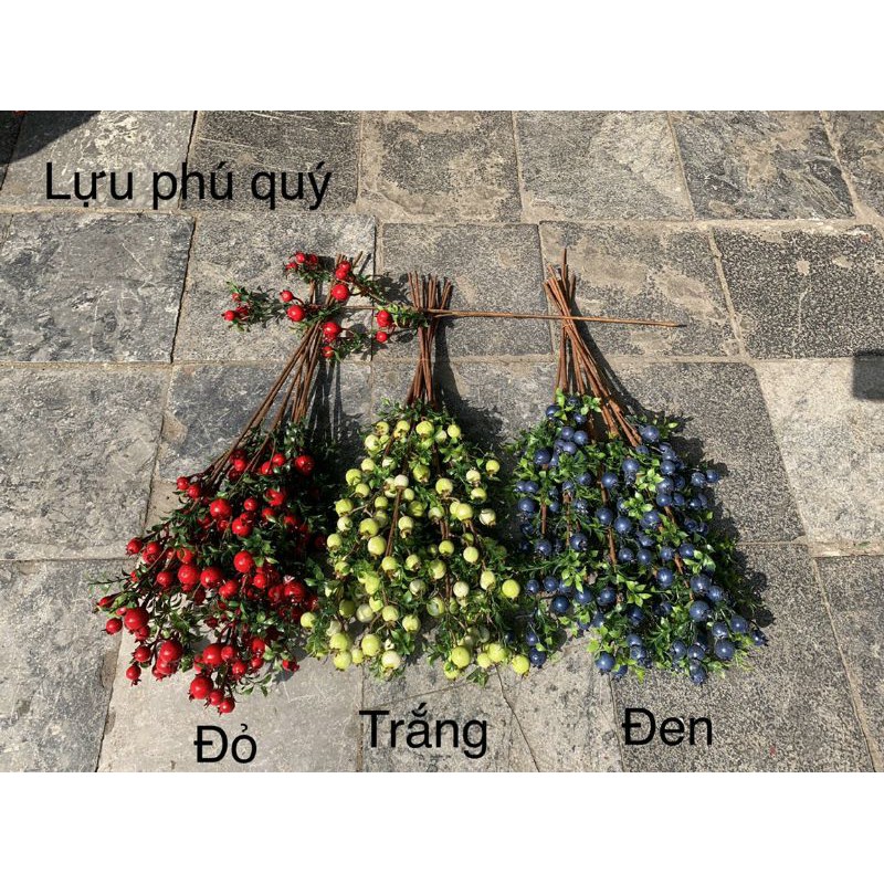 cây giả - cành lựu phú quý (màu đỏ)